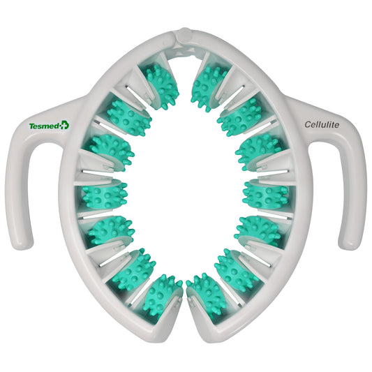 TESMED CELLULITE GRÜN Massagegerät, Klinisch Nachgewiesene Wirksamkeit, Made in Italy, Anti Cellulite Massagegerät mit Rollen, welche die Haut heben, straffen und glätten. Patentiert 